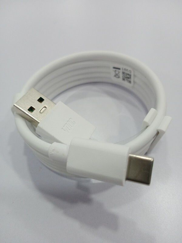 GANDHI FASHION USB Type C Cable 6.5 A 1.00102999999998 m Copper Braiding 65watt Realme Super Fast Type C Data Cable  (Compatible with 65Watt 6Amp Type C charging cable with fast charging support 1m, White, One Cable)
