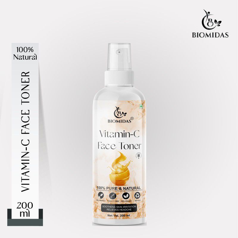 Biomidas 100% Natural Vitamin-C Face Toner with Spray 200ML (Pack Of 1) Men & Women  (200 ml)