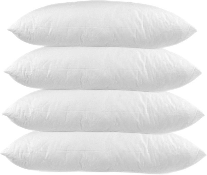 Soft Touch Polyester Fibre Solid Bed/Sleeping Pillow Pack of 4  (White)