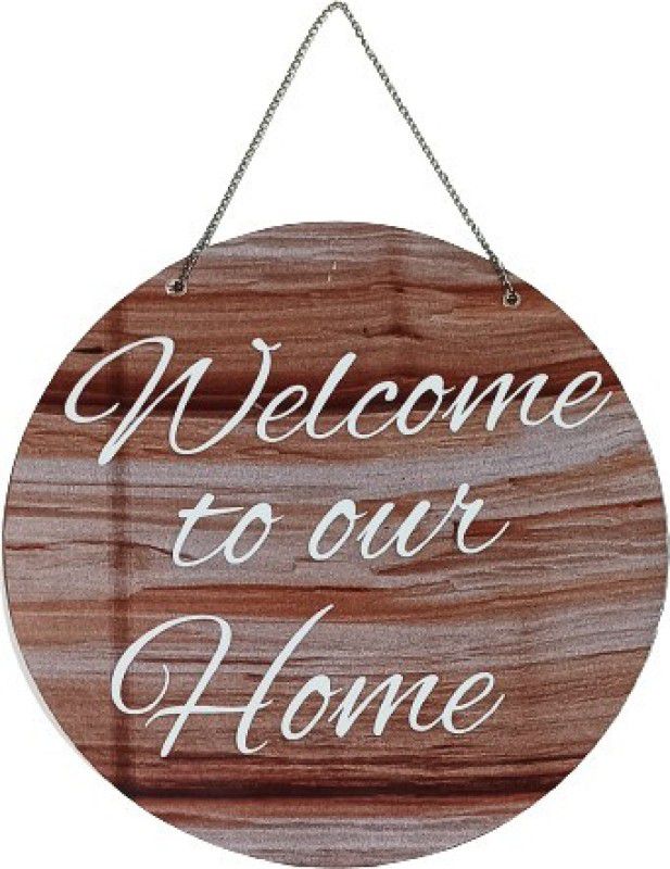 welcome to our home wecoming hanging wooden art home decor  (white, brown, wooden)