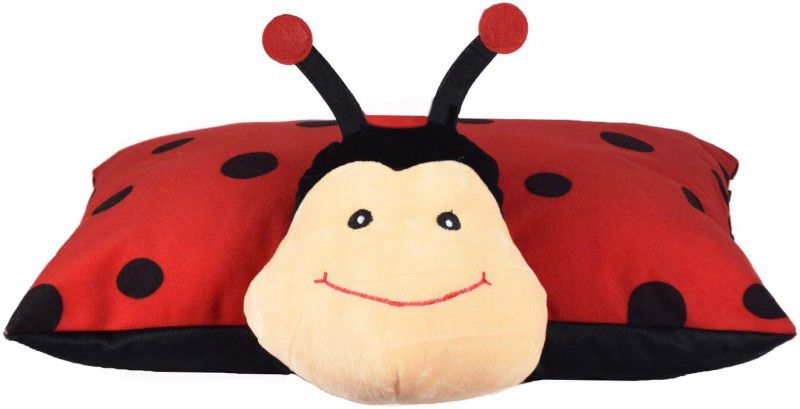 ULTRA Polyester Fibre Foldable Bashful Lady Bug Throw Pillow Pack of 1  (Red)