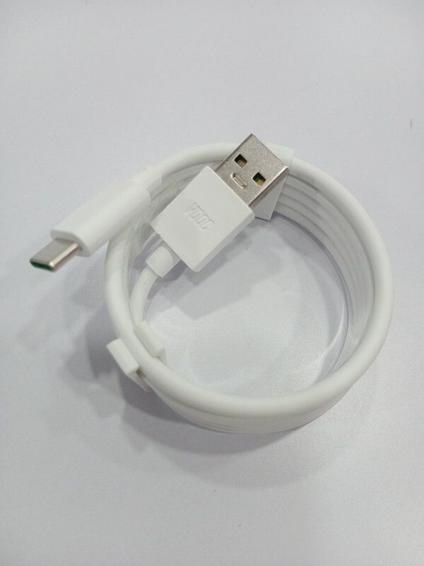 RRBC USB Type C Cable 6.5 A 1.00340999999995 m Copper Braiding fast charging power bank type c  (Compatible with 30W 6Amp Oneplus Wrap/Dash Fast Type C Data Cable, White, One Cable)