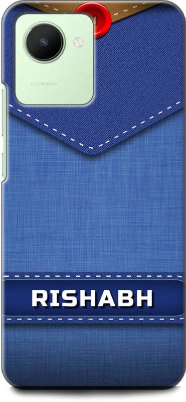 WallCraft Back Cover for Realme C30, RMX3581 RISHABH NAME, R LETTER, BLUE, JEANS, ALPHABET, DESIGN  (Multicolor, Dual Protection, Pack of: 1)