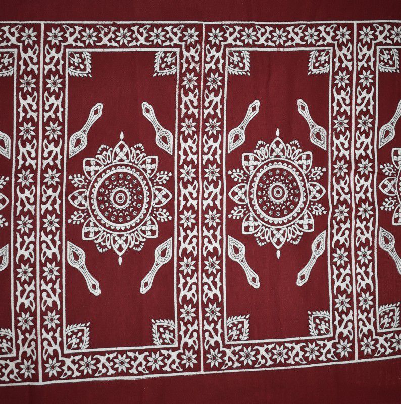 Dulhan Printed 6 Seater Table Cover  (Red, White, Cotton)