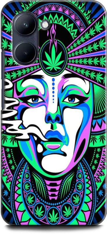 WallCraft Back Cover for Realme C33, RMX3624 WEED ART, TRIPPY, GIRL, PIN OF ART, ABSTRACT, TEXTURE  (Multicolor, Dual Protection, Pack of: 1)