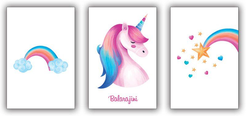 Balarajini Magical Unicorn Paintings / Posters for girls / Posters for room / Posters For kids Paper Print  (17.5 inch X 11.5 inch)