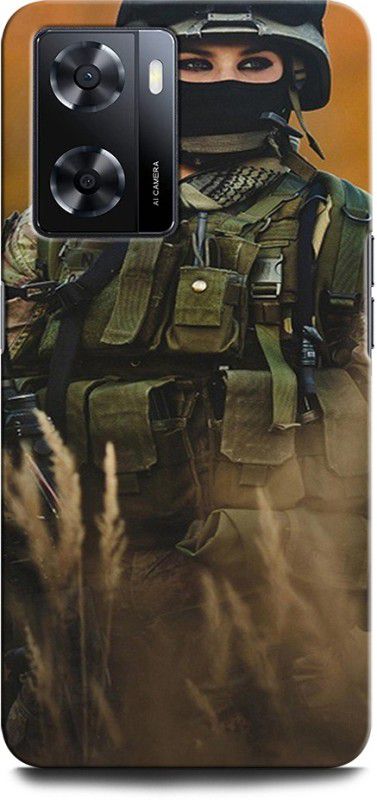 GRAFIQE Back Cover for OPPO A57 New INDIAN ARMY, TXTURE, ARMY UNIFORM, MILITARY, WOMAN MILITARY  (Multicolor, Shock Proof, Pack of: 1)