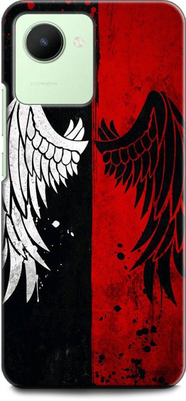 WallCraft Back Cover for Realme C30, RMX3581 WINGS FEATHER, ART, TEXTURE, BLACK, RED, ANGEL, STRIPES  (Multicolor, Dual Protection, Pack of: 1)