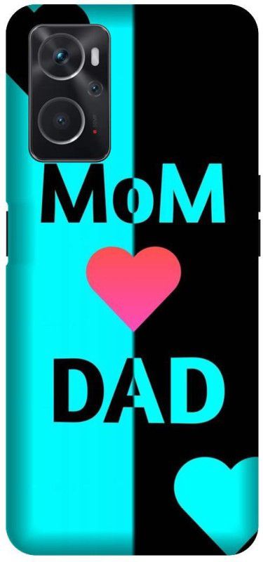 PHONE WALEY.COM Back Cover for OPPO A76 , CPH2375 , love mom ded, Mom and Dad Printed Back Cover  (Black, Hard Case, Pack of: 1)