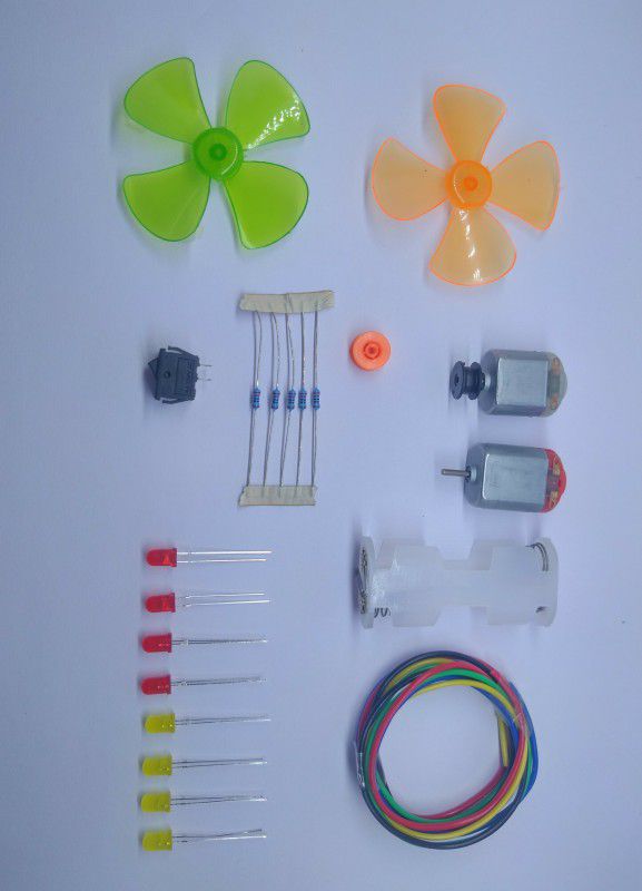 DULU AND SARALA ENTERPRISE Hobby Kit(2*MOTOR,TWO FAN BLADE ,LED,BATTERY HOLDER,SWITCH,CABLE,RESISTOR) Educational Electronic Hobby Kit