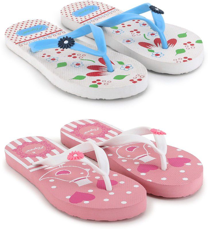 Slippers  (White, Pink 5)