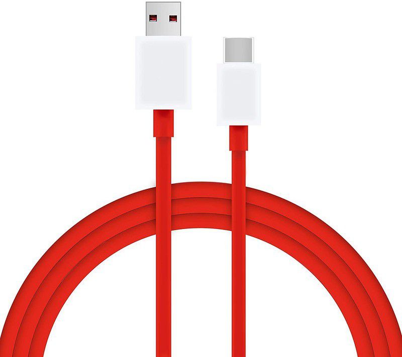 RRBC USB Type C Cable 6.5 A 1.00147999999998 m Copper Braiding OPPO/REALME/ONEPLUS, VOOC/DASH/WARP/DART/SUPERVOOC  (Compatible with C type usb cable for mobile, Red, One Cable)