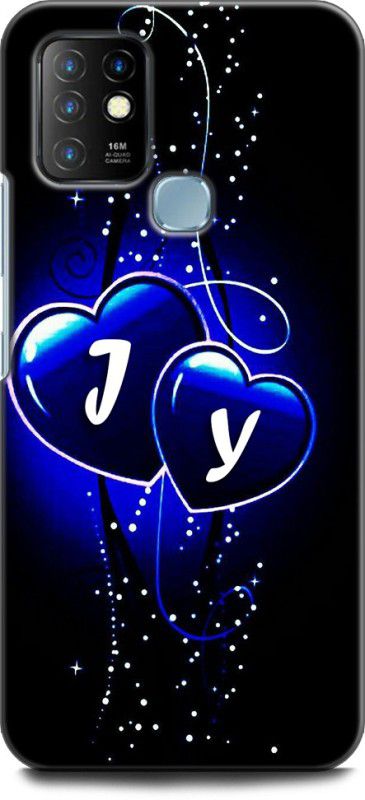 WallCraft Back Cover for Infinix Hot 10 J Y, J LOVES Y, NAME, ALPHABET, JY LOVE, HART, BLUE  (Multicolor, Dual Protection, Pack of: 1)