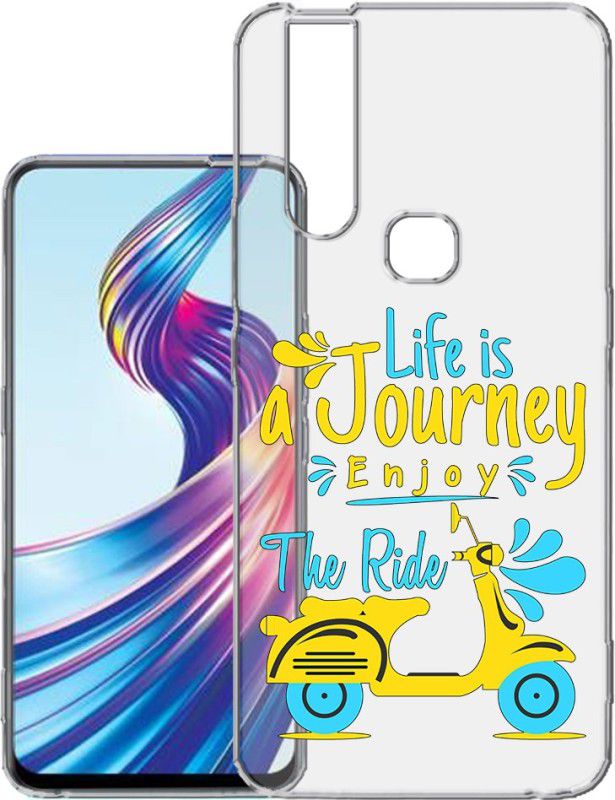HANIRY Back Cover for Vivo V15 / 1819 back cover / LIFE IS A JOURNEY ENJOY THE RIDE TEXT / Designer / PNG_84  (Multicolor, Flexible, Silicon, Pack of: 1)