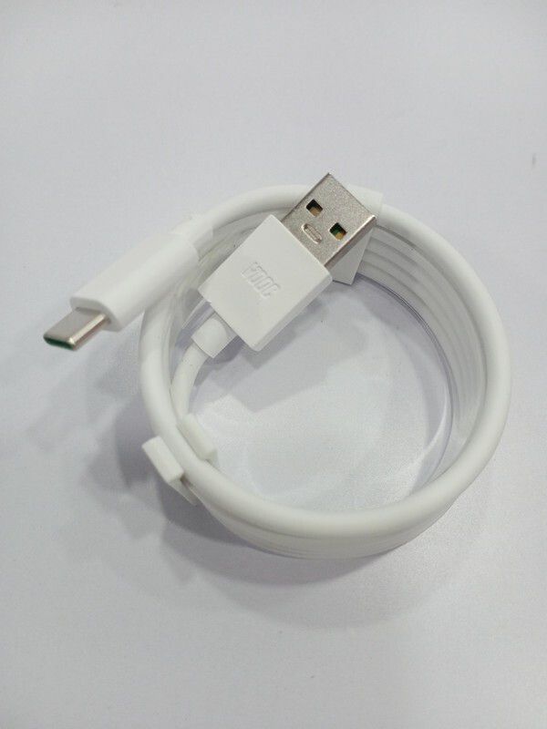 RRBC USB Type C Cable 6.5 A 1.00216999999997 m Copper Braiding 33w charger type c vivo  (Compatible with data cable type c 65w, White, One Cable)