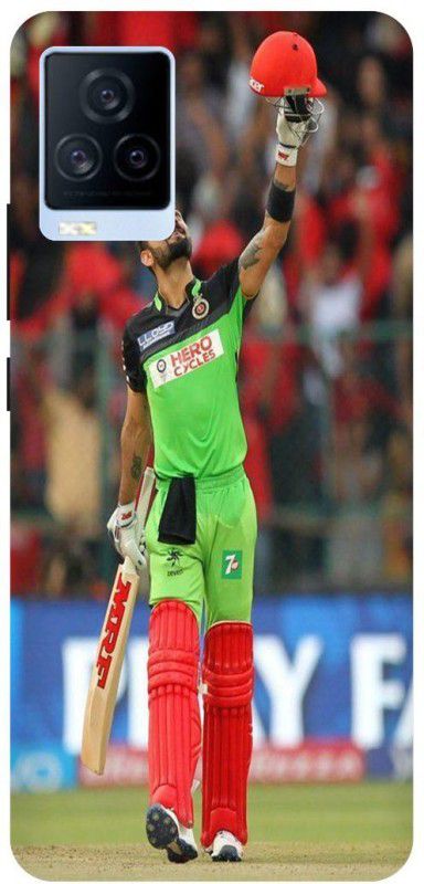 THE NARAYANA COLLECTIONS Back Cover for IQOO 7- V2049A-VIRAT,KOHLI,RCB,IPL,CRICKETER  (Multicolor, Hard Case, Pack of: 1)