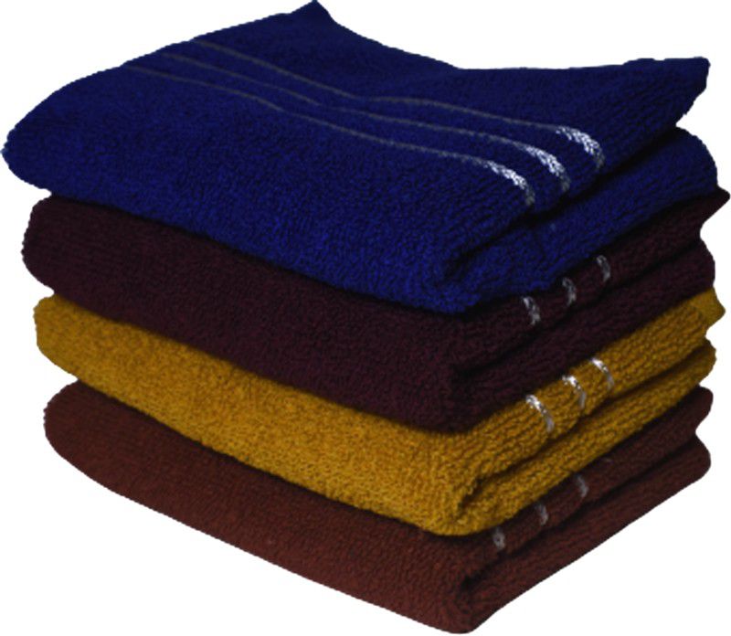 Cotton Hand Discerning Cotton Dark Hand Towel Pack of 04 Pcs Size- 13*20 inch Multicolor  (Pack of 4, Multicolor)