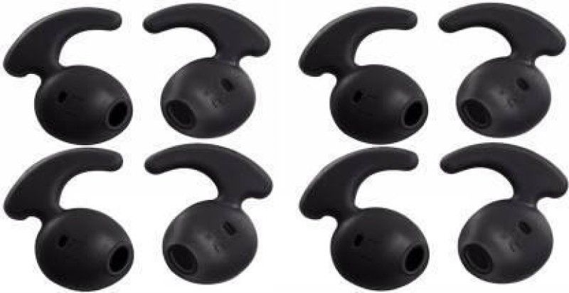 qweezer 8Pcs (4 Pair) Earbuds cover Anti-Slip Silicone Replacement Ear In The Ear Headphone Cushion  (Pack of 4, Black)