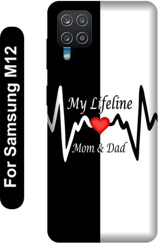 SSMORYA Back Cover for Samsung Galaxy M12 (Mom Dad love Printed ) Mobile case cover  (Multicolor, 3D Case, Pack of: 1)