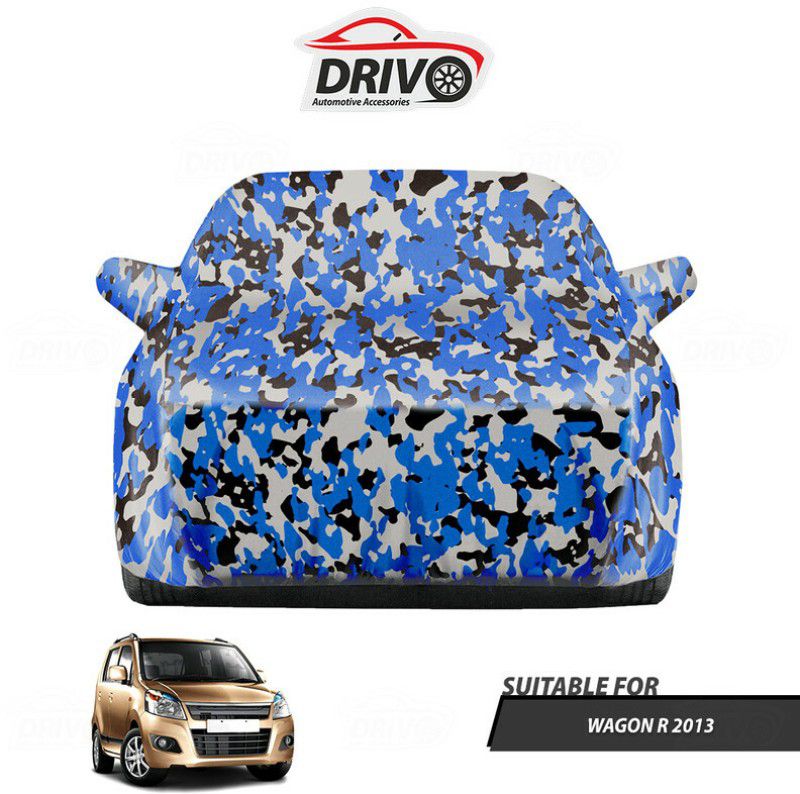 Drivo Car Cover For Maruti WagonR (With Mirror Pockets)  (Blue, For 2013 Models)
