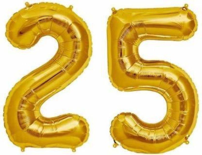 party decorations Solid Number 25 for Birthday/ Anniversary Celebrations Balloon  (Gold, Pack of 1)