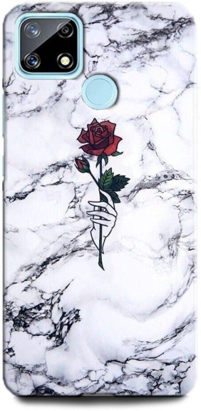 WallCraft Back Cover for Realme Narzo 30A, RMX3171 MARBLE, ROSE, FLOWER, ABSTRACT, TEXTURE  (Multicolor, Dual Protection, Pack of: 1)