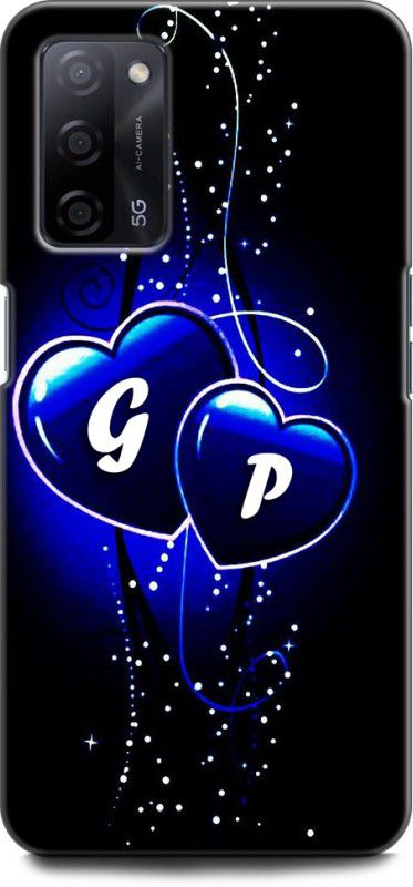 WallCraft Back Cover for OPPO A53s, CPH2321 G P, G LOVES P, NAME, LETTER, ALPHABET, GP LOVE, HART, BLUE  (Multicolor, Dual Protection, Pack of: 1)
