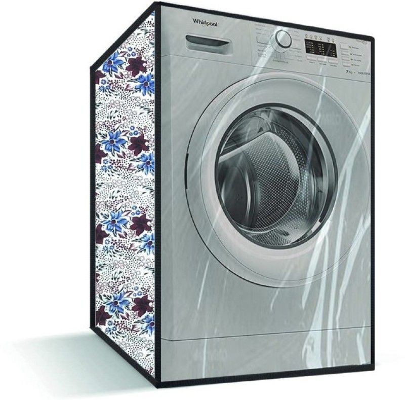 JM Homefurnishings Front Loading Washing Machine Cover  (Width: 55 cm, Maroon, Blue)