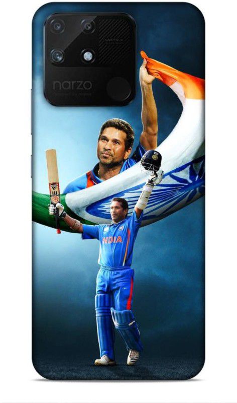 zingcart Back Cover for REALME NARZO 50A, Sachin with Tri - Colour Flag Printed Back Cover Case  (Multicolor, Hard Case, Pack of: 1)
