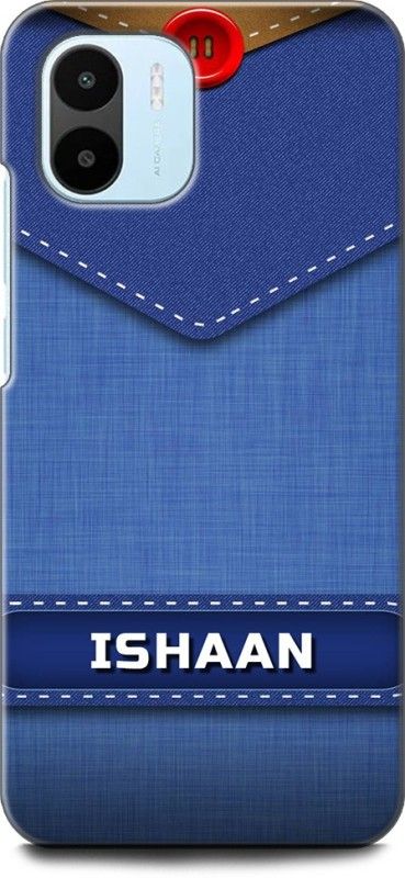 WallCraft Back Cover for REDMI A1 ISHAAN NAME, I LETTER, BLUE, JEANS, ALPHABET, DESIGN  (Multicolor, Dual Protection, Pack of: 1)