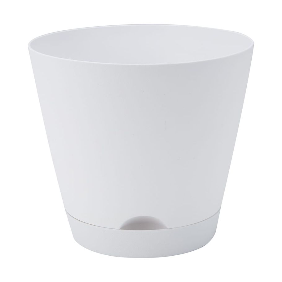 18cm Plastic Pot - White