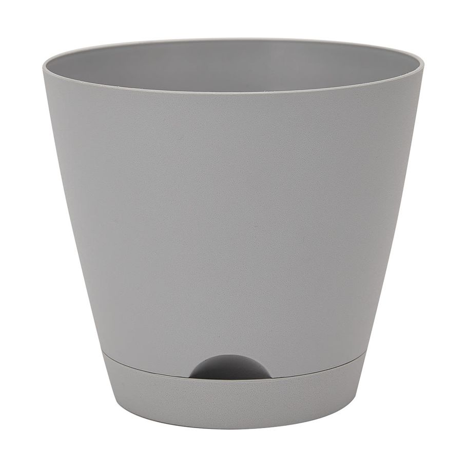 18cm Plastic Pot - Light Grey
