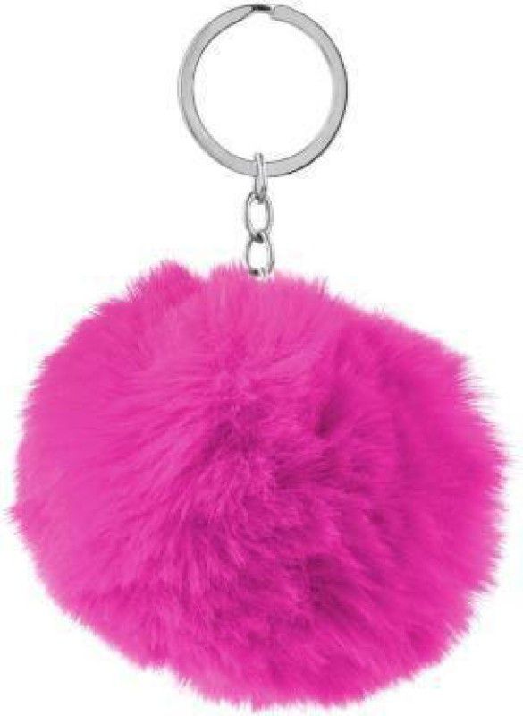 Shilpi Gift cute soft pink fluffy fur key chains for girls & Women 1 Key Chain