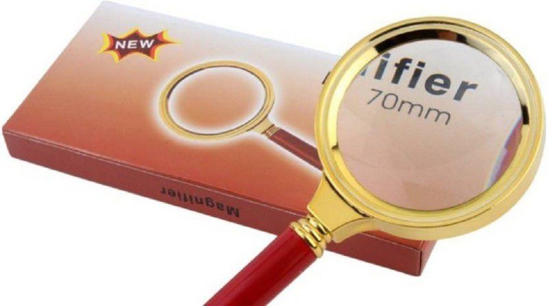 Sukot Magnifying Tool 10x Magnification 70 mm Zoom Magnifier Glass  (Brown / Gold)
