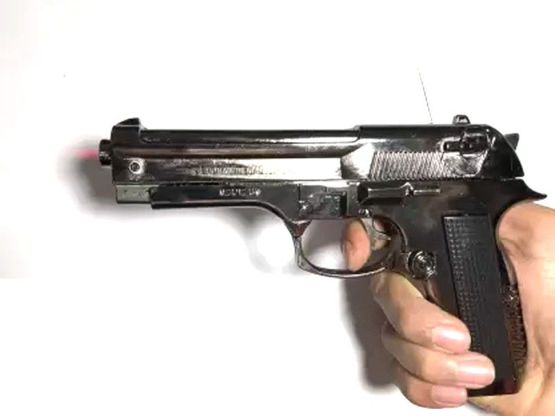 Ala Flame Gun Lock 608 Heavy Metal Full Cock Pistol Gun Lighter With Windproof Flame Cast Iron, Nickel Gas Lighter Pocket Lighter  (BLACK)