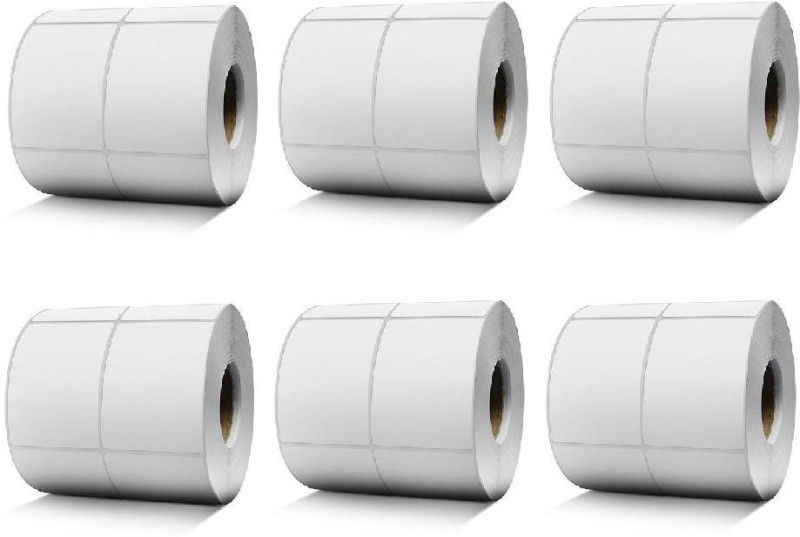 youlogic 50MMX38MM (1.97inch X1.5inch) Barcode Label Thermal Paper Label Stickers (White) 1ROLL 2000 LABELS set of 6 Roll thermal Paper Label  (White)