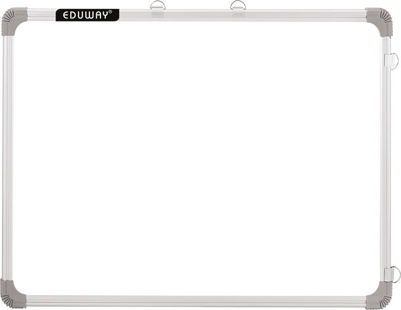 Eduway Non Magnetic Melamine 1.5X2 Ft Non-Magnetic Kunj Whiteboard | Green Chalk Board Surface On Back Side | Sliding Hanging Clips with Robust Aluminium Frame Finishing Whiteboards  (White and green)