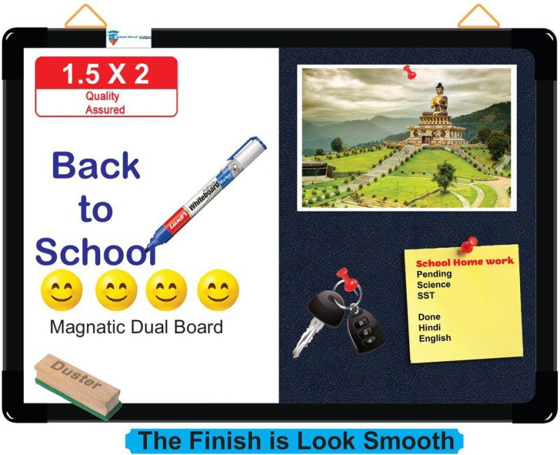 sunway Display Systems 2*1.5 ft. Magnetic Board /Pin Board/Bulletin Board/Soft Board for Home, School, and Office Cork Bulletin Board Cork Bulletin Board  (Multicolor)