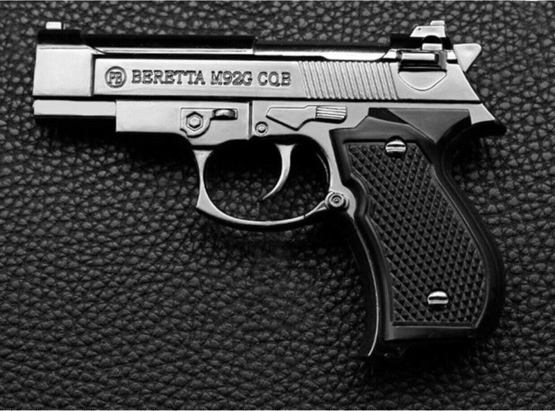 FITUP BERETTA M92G JET TORCH PISTOL GUN LIGHTER, TRIGGER ACTIVATED Pocket Lighter  (Silver, Brown)