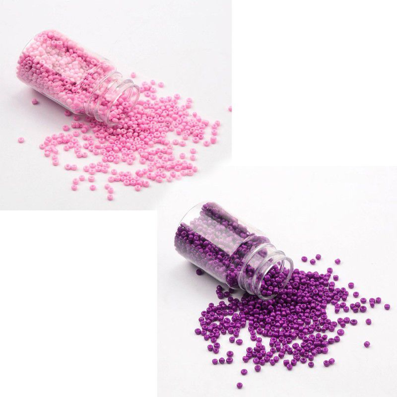 AN Sunshine 100 Gram Seed Beads Baby Pink Purple Baby Pink Purple Beads  (100 g)