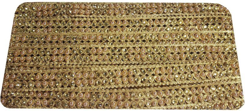 Uniqon CWG0059 (9 Mtr) Roll Of Golden Stone Gota Patti Embroidery Trim Lace Border with 2.54 cm Width for Saree,suit,dresses Embellishment,fashion Designing,craftworks Lace Reel  (Pack of 1)