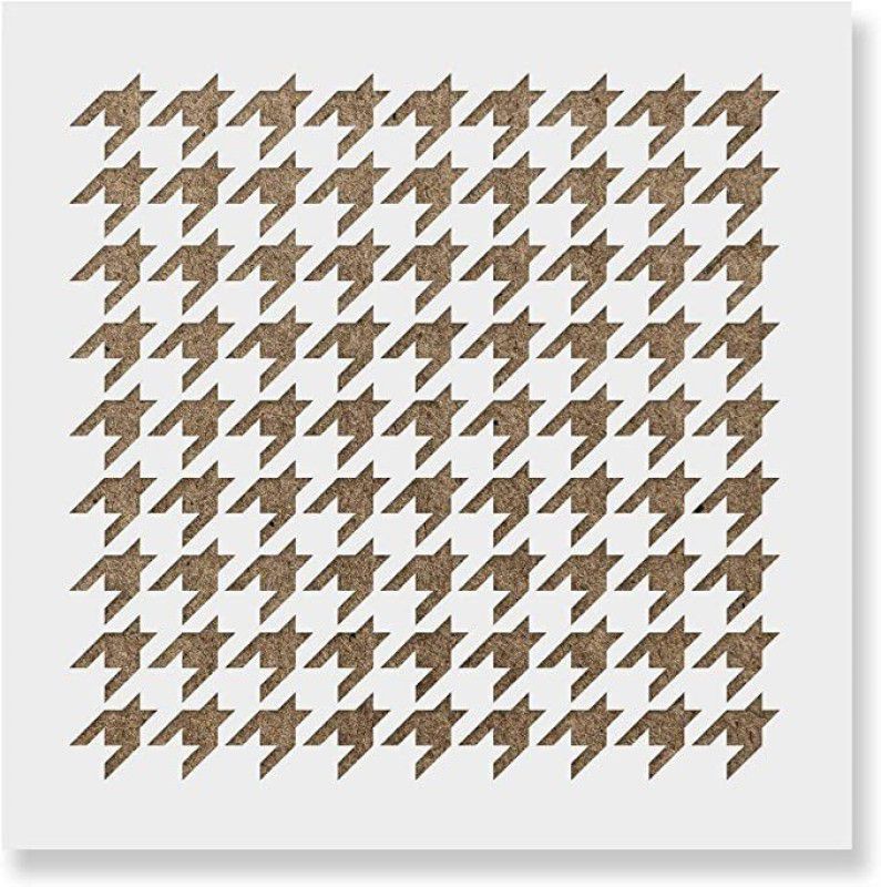 IVANA'S Art & Craft Mylar Stencil for Crafts and Decorations Size - 12" x 12" Inch USA12x12-313 Houndstooth Cookie Stencil Template Stencil  (Pack of 1, Reusable & Durable Food Safe Stencils for Cookies and Baking)