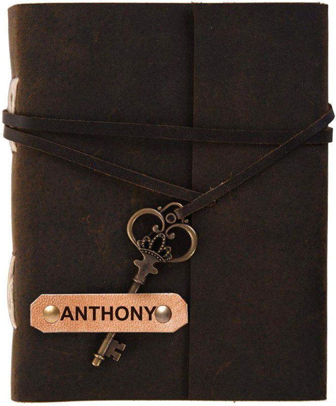 Rjkart ANTHONY embossed Leather Cover Diary With Key Lock A5 Diary Unruled 200 Pages  (anthony)