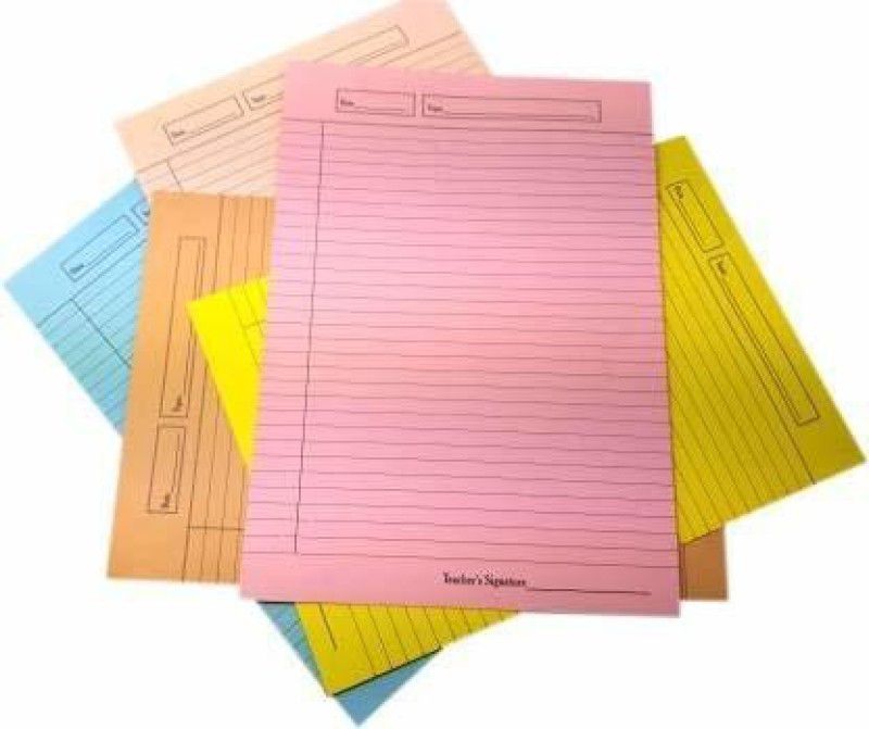 SHARMA BUSINESS A4 Size One Side Line Sheets for School and Collage Projects Set of 60 Sheets One Side A4 220 gsm Multipurpose Paper  (Set of 60, Multicolor)