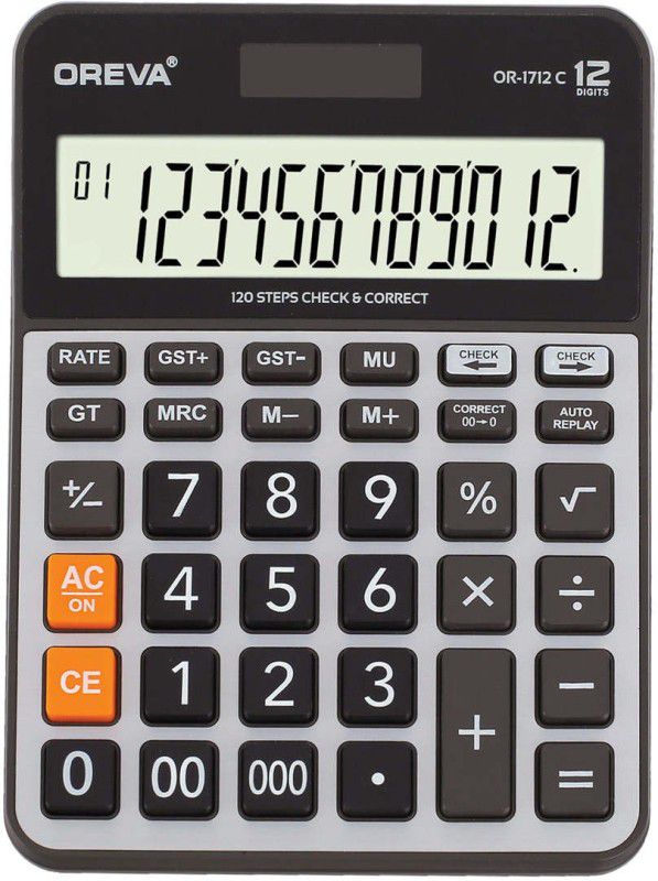 OREVA OR 1712 C LARGE DISPLAY CALCULATOR WITH "000 FUNCTION",ALUMINIUM FACE Basic Calculator  (12 Digit)