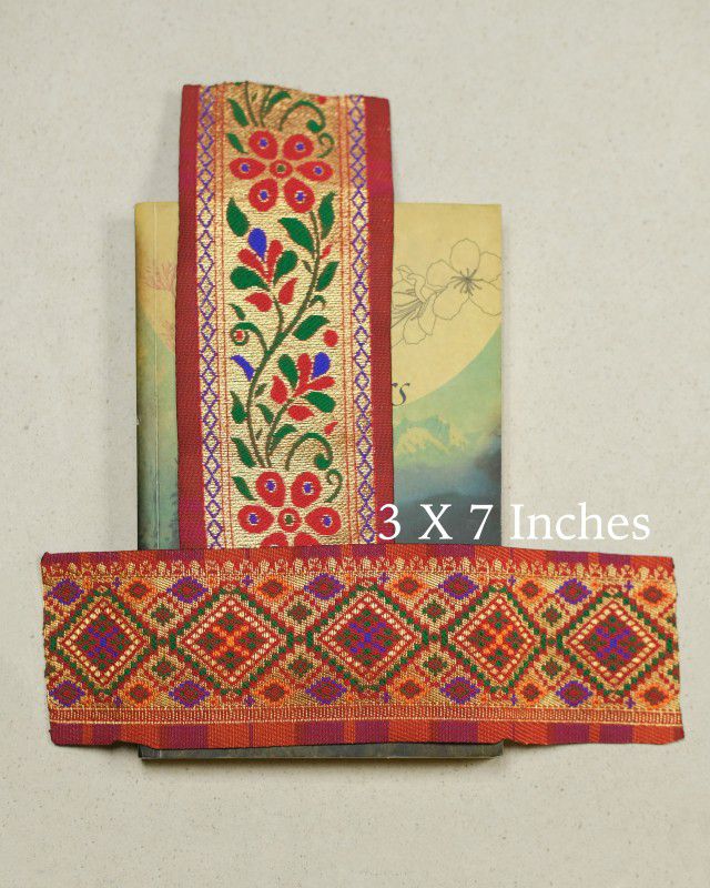 ROSHWANA Fabric Bookmarks made from Recycled Lace Fabric Bookmark  (Traditional Kutchi, Multicolor)
