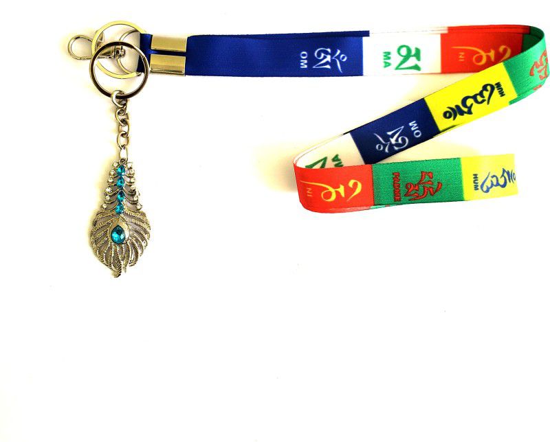 ShopTalk Tibetian Ladakh Prayer Fabric Id Tag With OMG key chain & Lanyard  (multicolor)