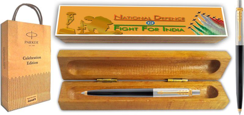 PARKER Jotter Standard GT Ball Pen With Wooden Fight For India Gift Box and Gift Bag Pen Gift Set  (Blue)