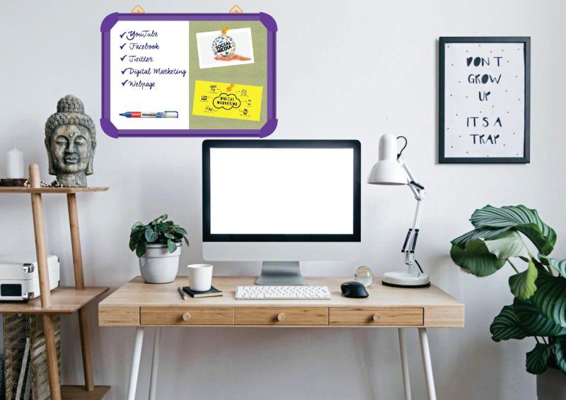 Sunway Display System NON MAGNETIC board 2*2 feet, VIOLET Aluminium FRAME (LIME) Board CORK Bulletin Board  (LIME)