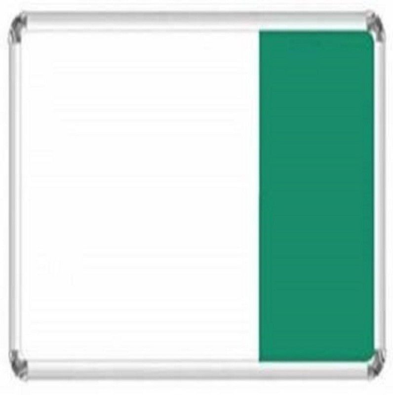 Naygt Combination Magnetic, pin board + whiteboard (green,white) combination board Bulletin Board for Home, Kids, Office and School (White, Green) 2*2ft ( 60cm x 60cm)Pack of 1 Cork Bulletin Board  (White & Green)